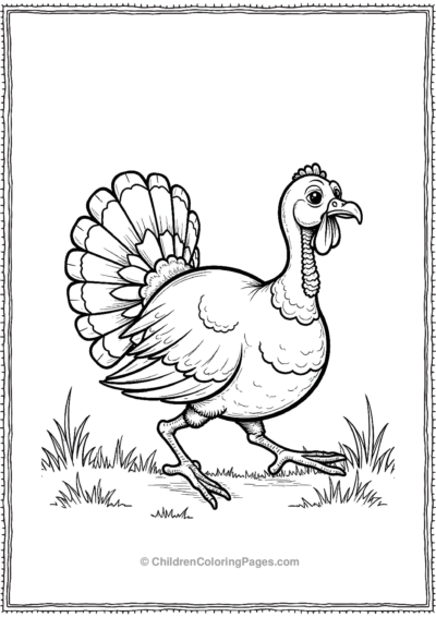 Turkey-Running-Through-Grassy-Field Free PDF Printable