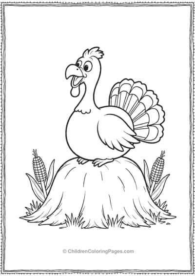 Turkey-Sitting-On-Haystack Free PDF Printable