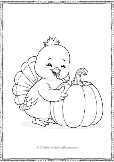 Turkey-Snuggling-With-A-Pumpkin Free PDF Printable