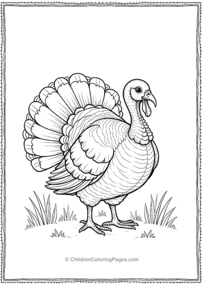 Turkey-Spreading-Its-Feathers Free PDF Printable