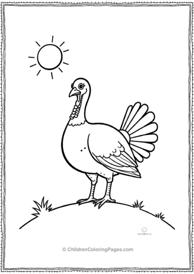 Turkey-Standing-On-A-Hill Free PDF Printable