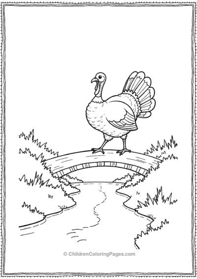 Turkey-Walking-Across-A-Bridge Free PDF Printable