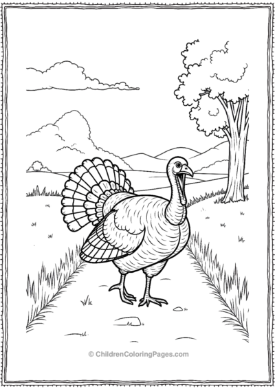 Turkey-Walking-Down-A-Country-Road Free PDF Printable