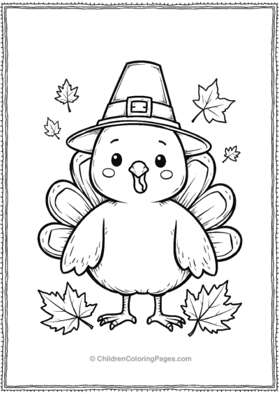 Turkey-Wearing-A-Pilgrim-Hat Free PDF Printable