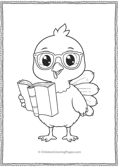 Turkey-Wearing-Glasses-And-Reading-A-Book Free PDF Printable