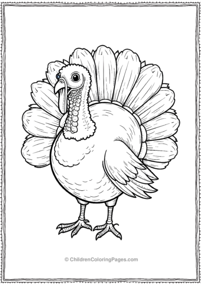 Turkey-With-Spread-Opened-Wings Free PDF Printable