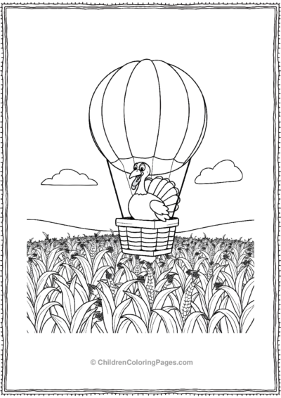 Turkey-in-hot-air-balloon Free PDF Printable