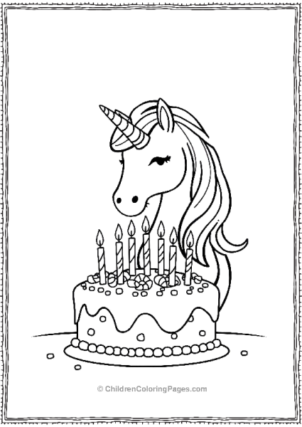 Unicorn Blowing Candles Free PDF Printable