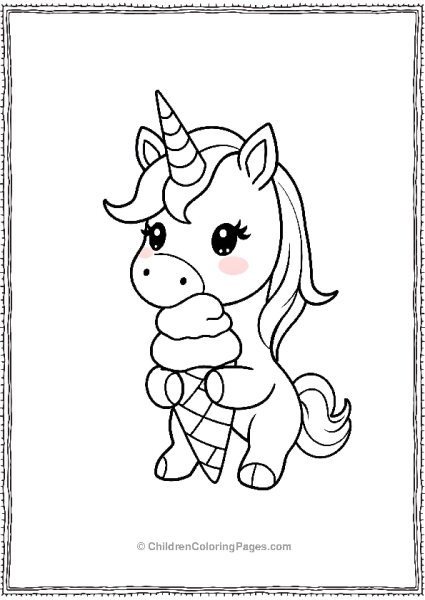 Unicorn Enjoying Ice Cream Free PDF Printable