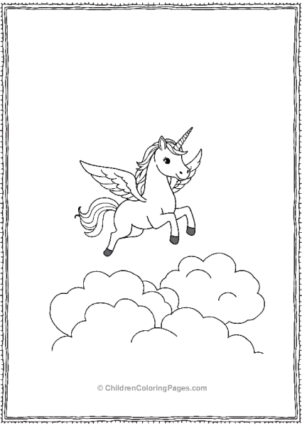 Unicorn Flying In The Sky Free PDF Printable