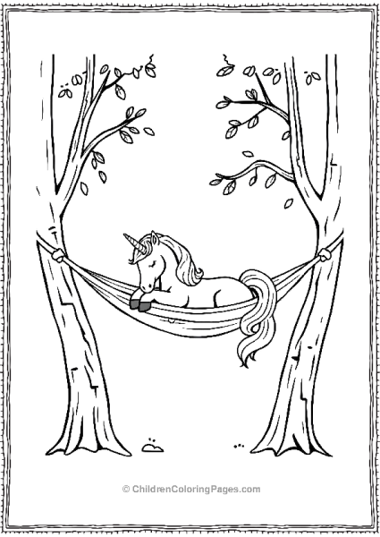 Unicorn In A Hammock Free PDF Printable