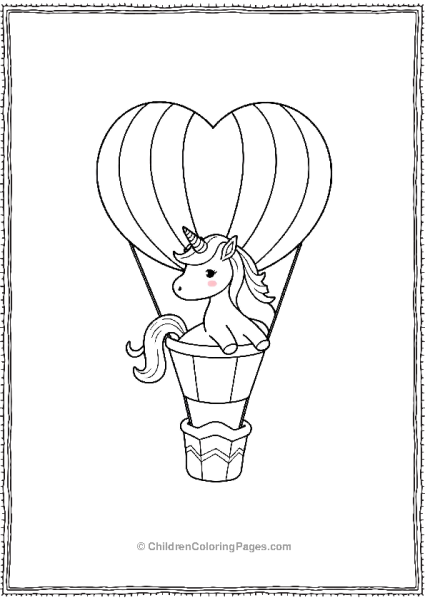 Unicorn In A Hot Air Balloon Free PDF Printable