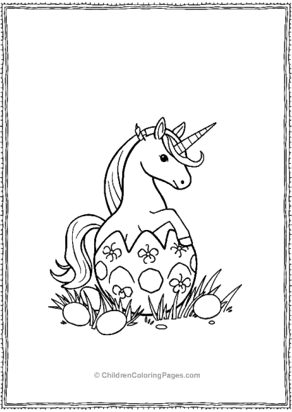 Unicorn In An Easter Egg Free PDF Printable