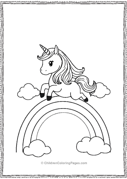 Unicorn Jumping On A Rainbow Free PDF Printable