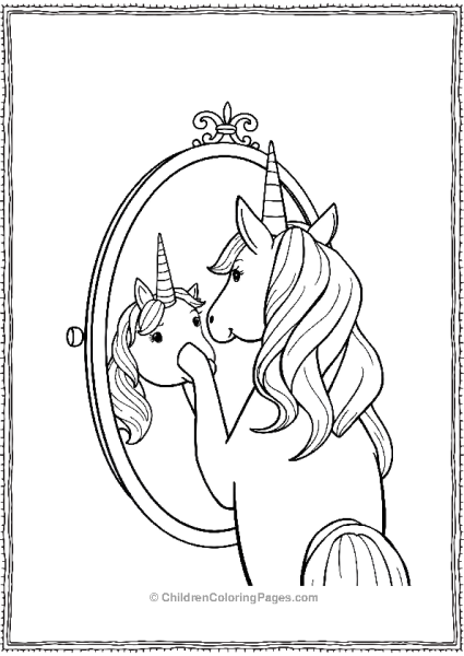 Unicorn Looking At A Mirror Free PDF Printable