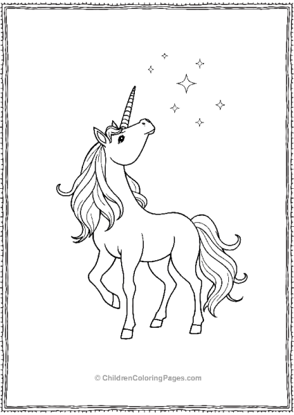 Unicorn Looking At Stars Free PDF Printable