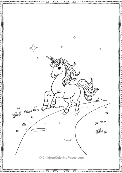 Unicorn On A Magical Pathway Free PDF Printable