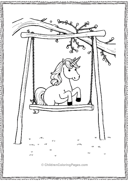 Unicorn On A Swing Free PDF Printable