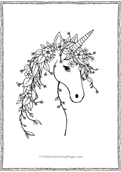 Unicorn With A Pretty Mane Free PDF Printable