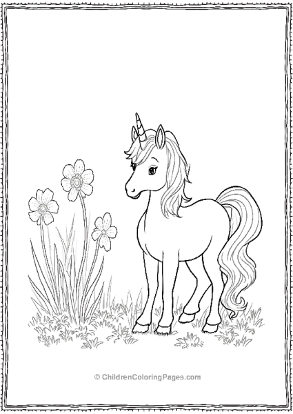 Unicorn With Flowers Free PDF Printable