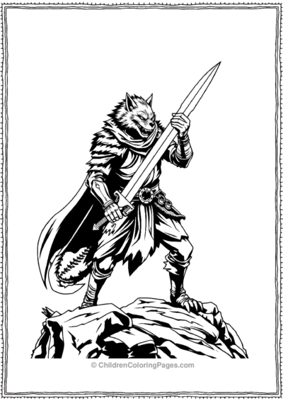 Werewolf-Knight-With-A-Sword Free PDF Printable