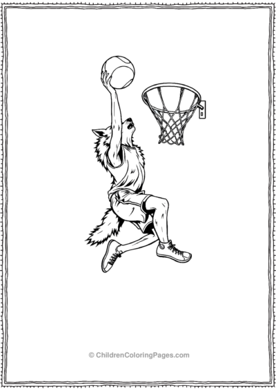 Werewolf-Playing-Basketball Free PDF Printable