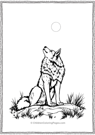 Werewolf-Sitting-Quietly-And-Looking-Up-At-The-Sky Free PDF Printable