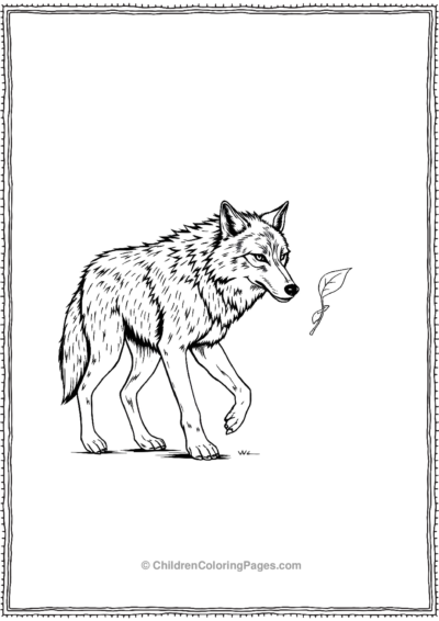 Werewolf-Walking-Slowly-And-Holding-A-Leaf Free PDF Printable