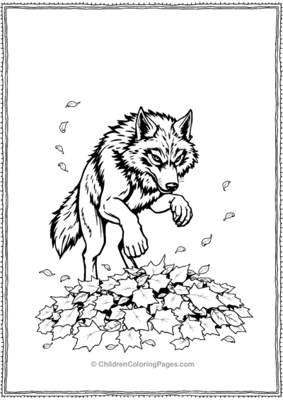 Werewolf-With-Autumn-Leaves Free PDF Printable