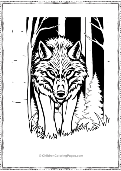 Werewolf-With-Glowing-Eyes-In-A-Forest Free PDF Printable