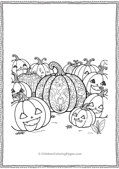 Whimsical-Patterns-On-Pumpkins Free PDF Printable