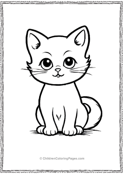 White Cat With Large Eyes Scaled Free PDF Printable