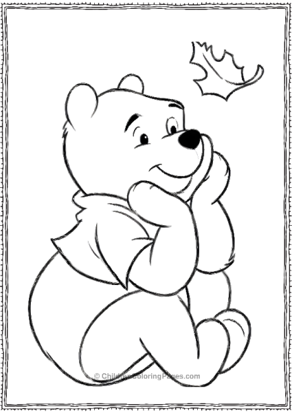 Winnie The Poo In Fall Free PDF Printable