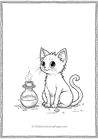 Witchs-Cat-with-Magic-Potion Free PDF Printable