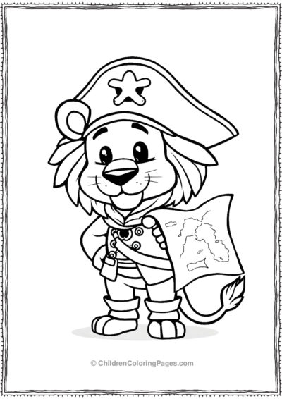 A-pirate-lion Free PDF Printable