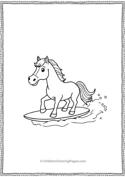 A-surfing-anime-horse Free PDF Printable