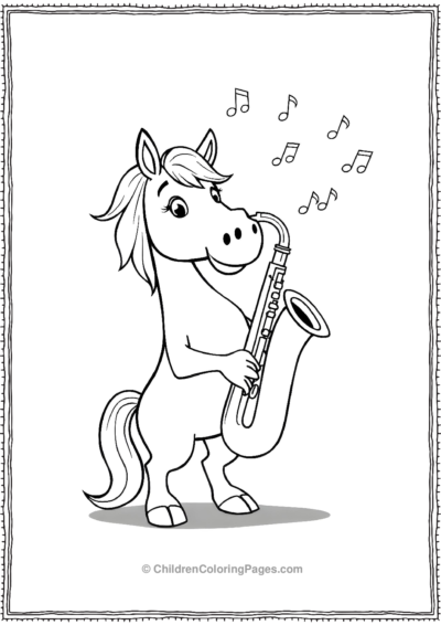 Anime-horse-playing-saxophone Free PDF Printable