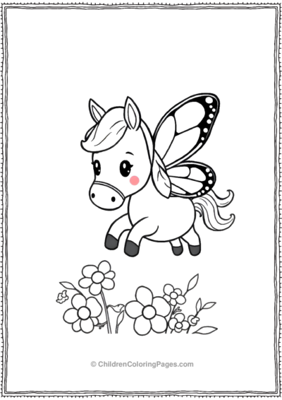 Anime-horse-with-butterfly-wings Free PDF Printable