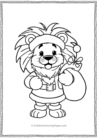 Cartoon-Santa-lion Free PDF Printable