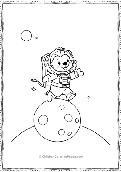 Cartoon-astronaut-lion Free PDF Printable