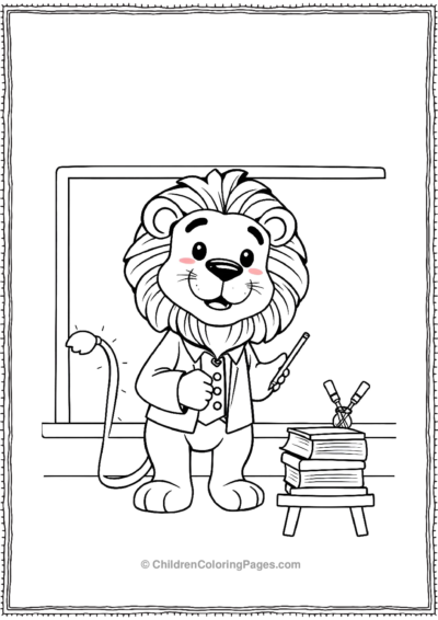 Cartoon-lion-a-teacher Free PDF Printable