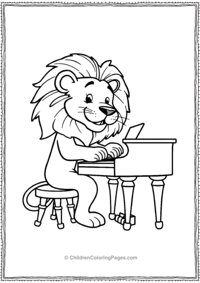 Cartoon-pianist-lion Free PDF Printable