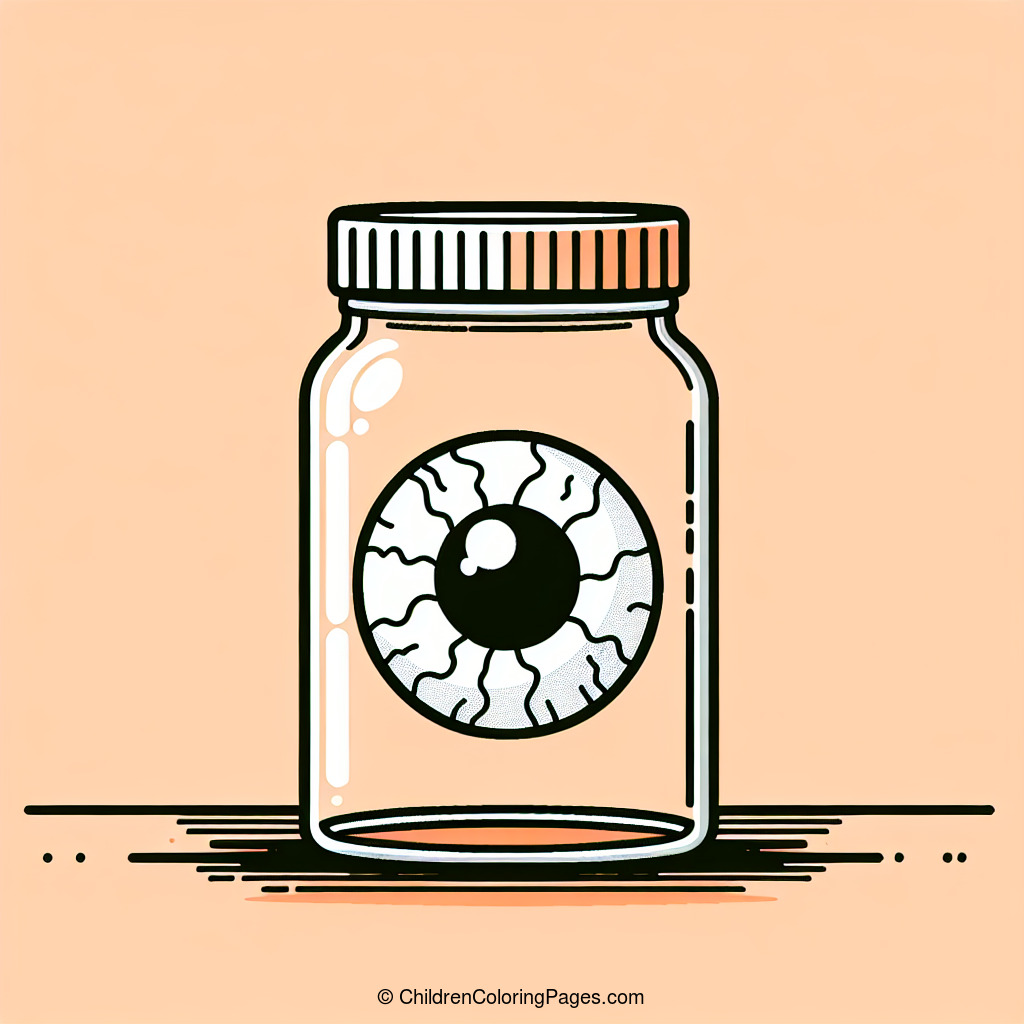 Creepy Eyeball In A Jar Drawing