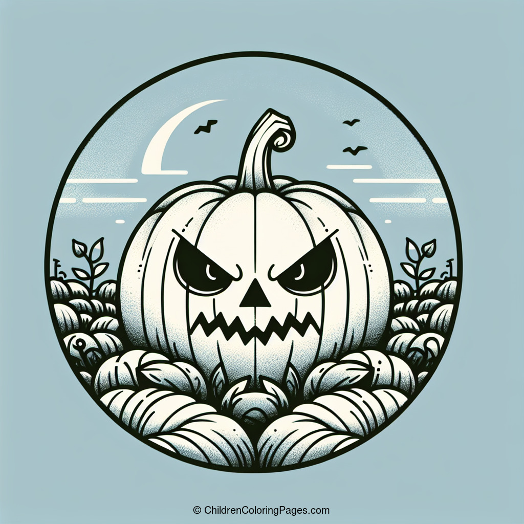 Evil Pumpkin Patch Drawing