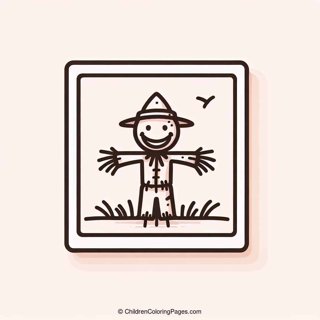 Grinning Scarecrow Drawing