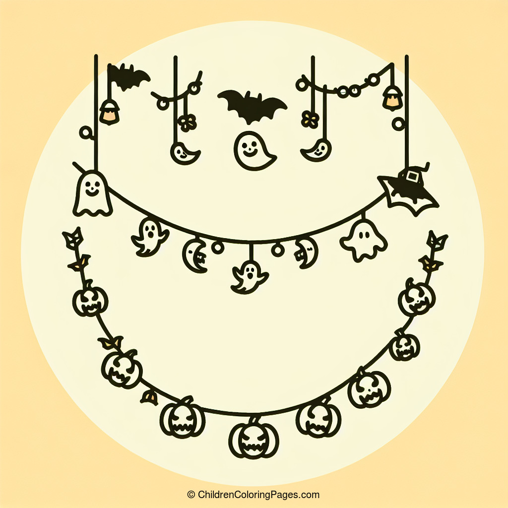 Halloween Garland Drawing