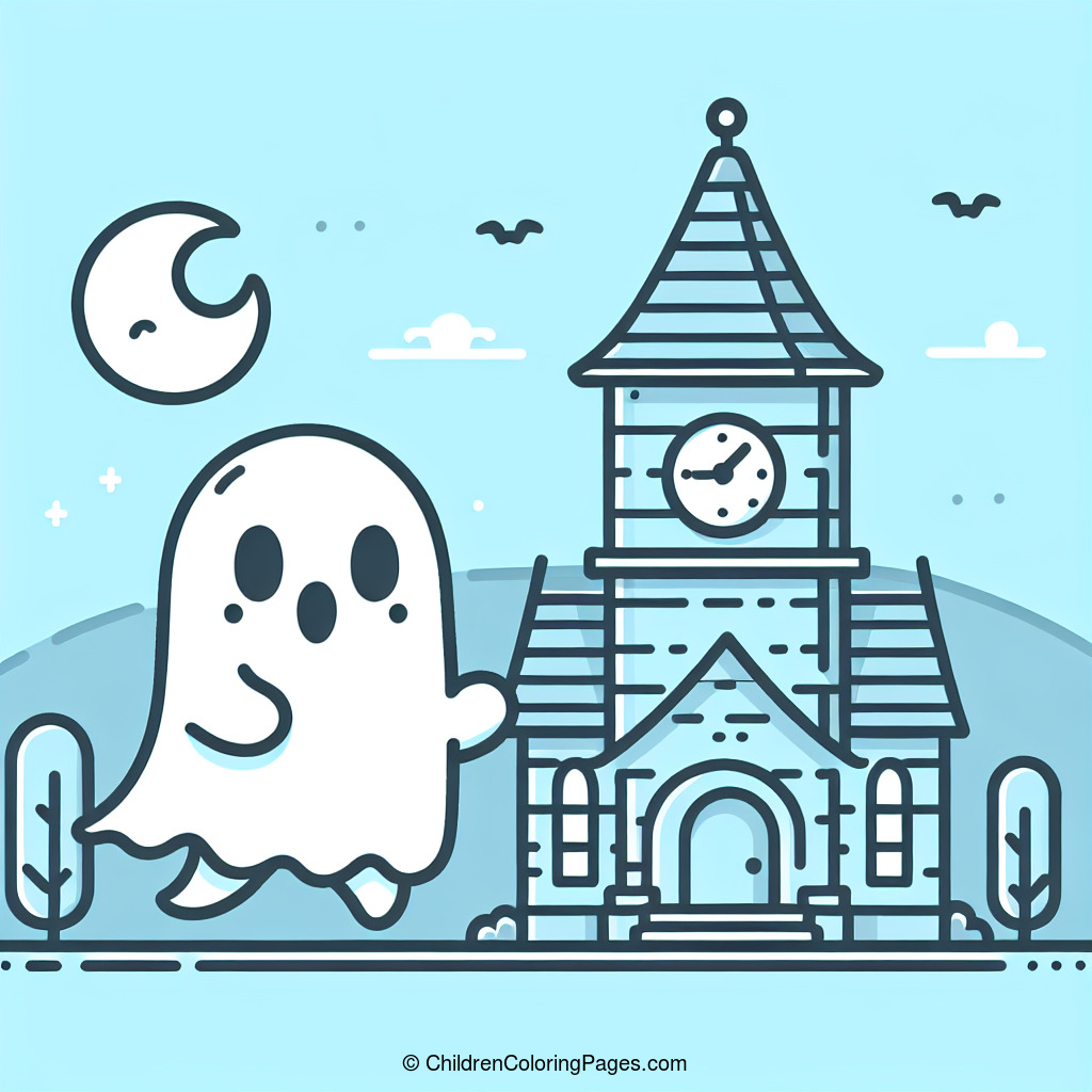 Haunted Clock Tower Drawing