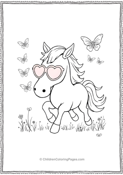 Horse-chasing-after-butterflies Free PDF Printable