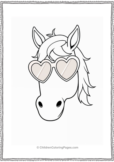 Horse-wearing-heart-shaped-sunglasses Free PDF Printable