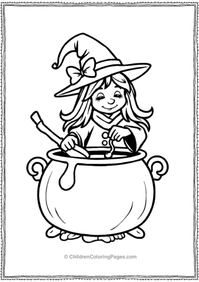 Little-Witch-Stirring-a-Cauldron Free PDF Printable